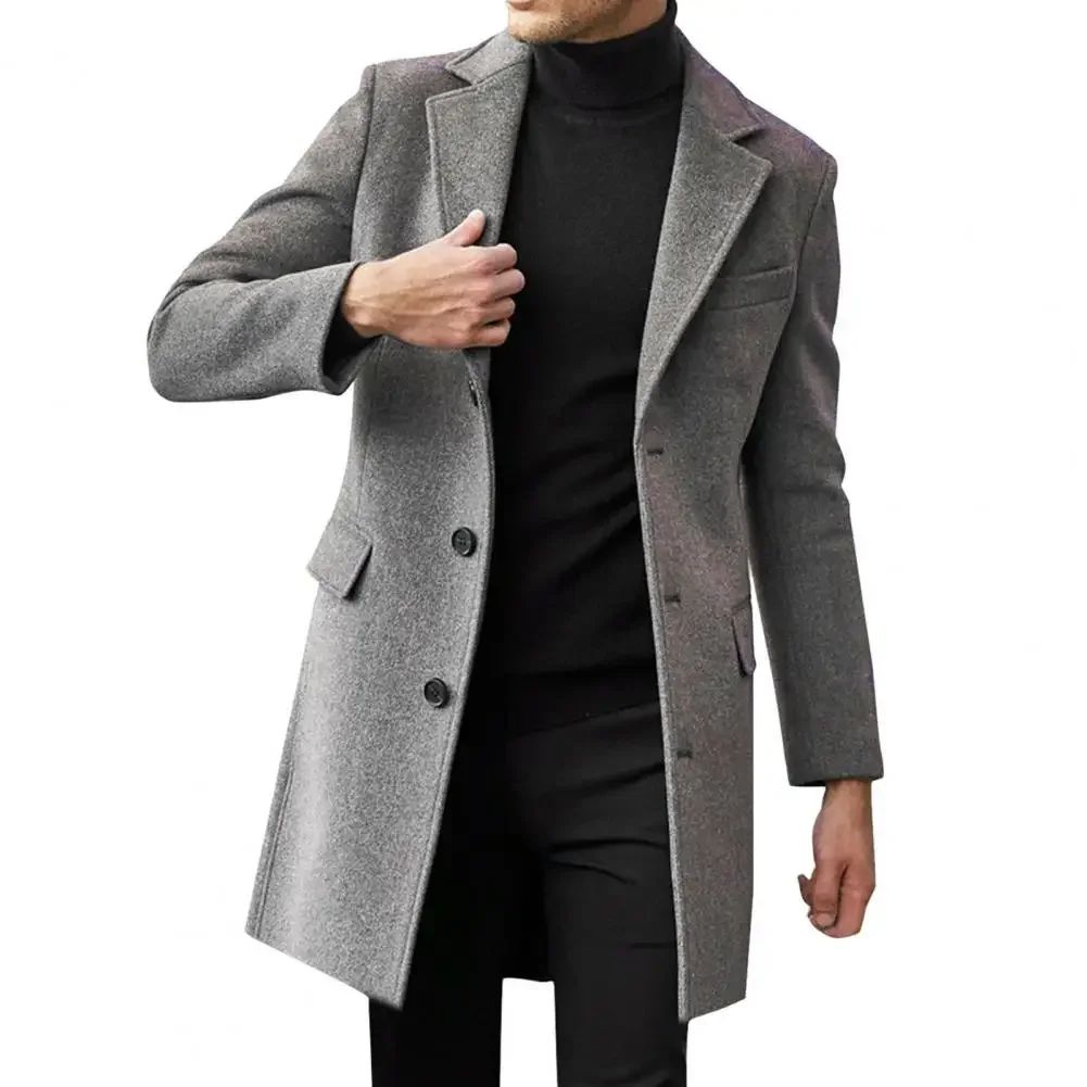 Modern Men’s Wool Coat – Long Sleeve