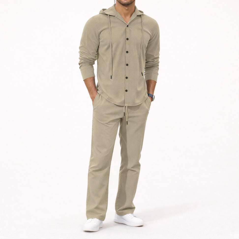 Linen Hooded Set – Tailored Comfort & Minimal Style