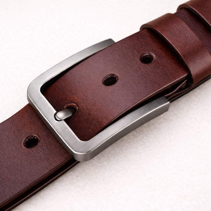 Men’s Premium Leather Belt in Black – Minimalist Buckle | Old Money Style