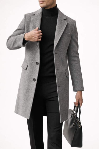 Modern Men’s Wool Coat – Long Sleeve
