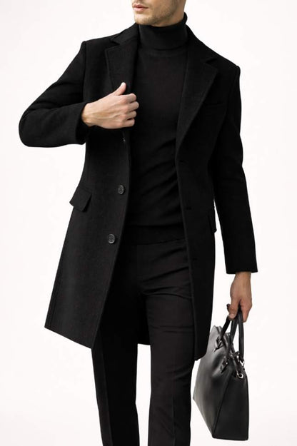 Modern Men’s Wool Coat – Long Sleeve