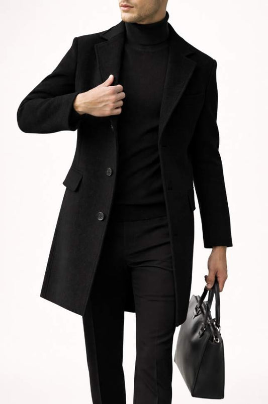 Modern Men’s Wool Coat – Long Sleeve