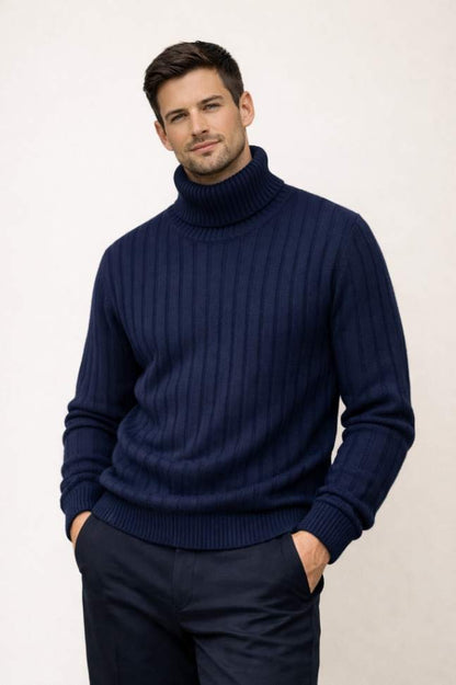 Men’s Ribbed Roll Neck Sweater