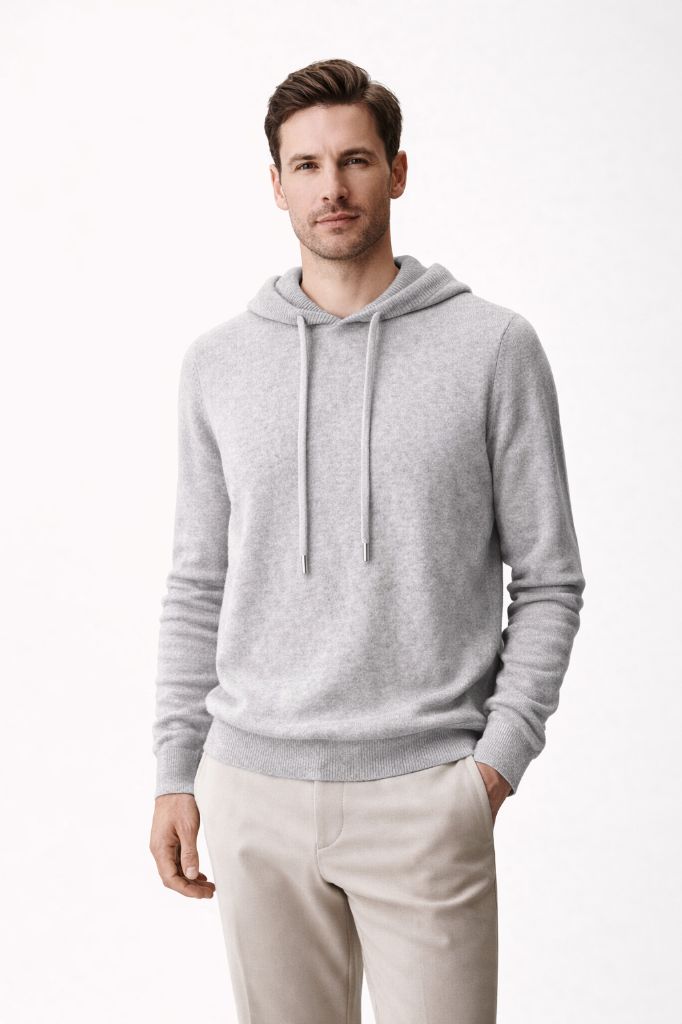 Men’s Hoodie Sweater in 100% Extra-Fine Australian Merino Wool