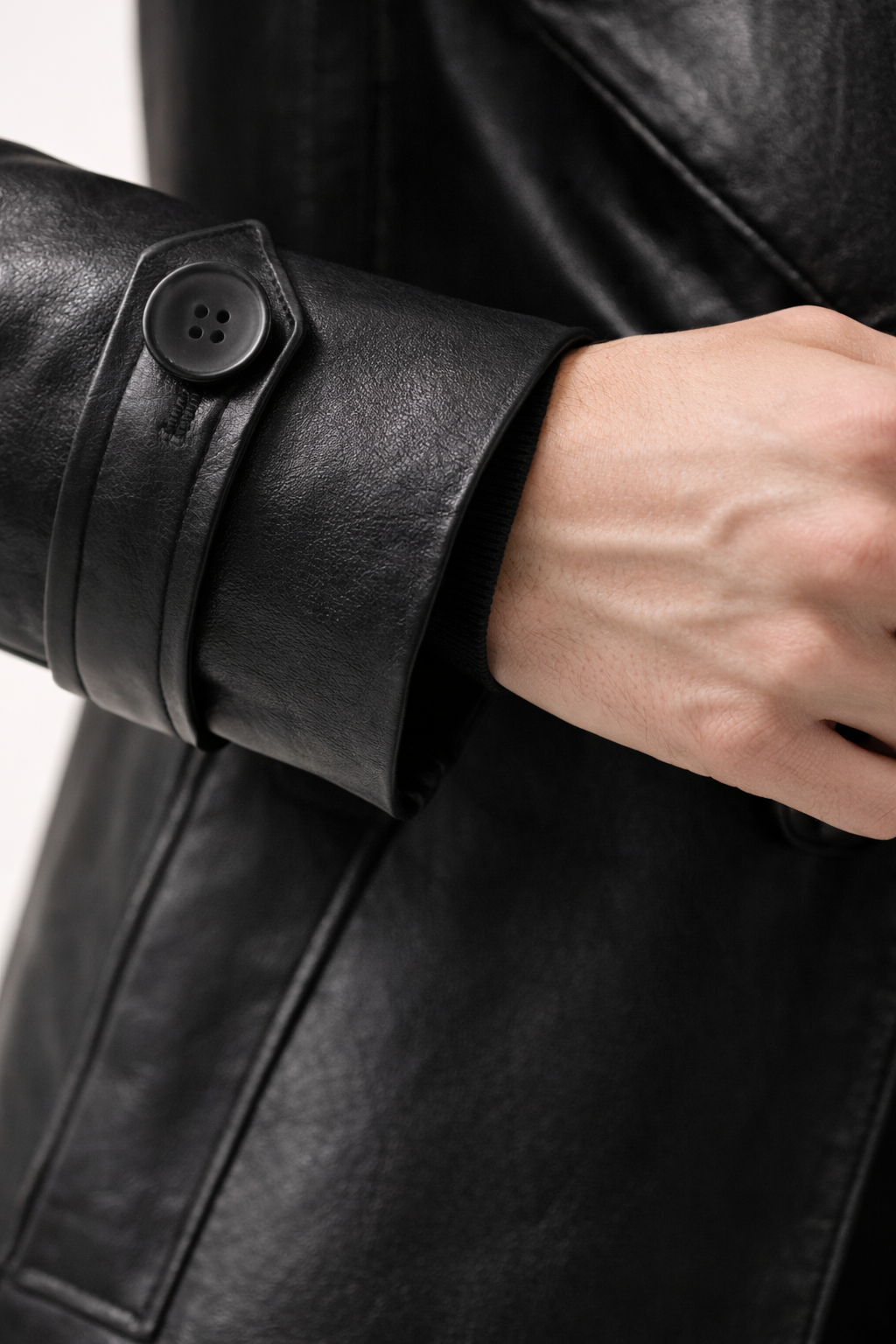 Men’s Classic Longline PU Leather Coat – Refined Heritage Edition