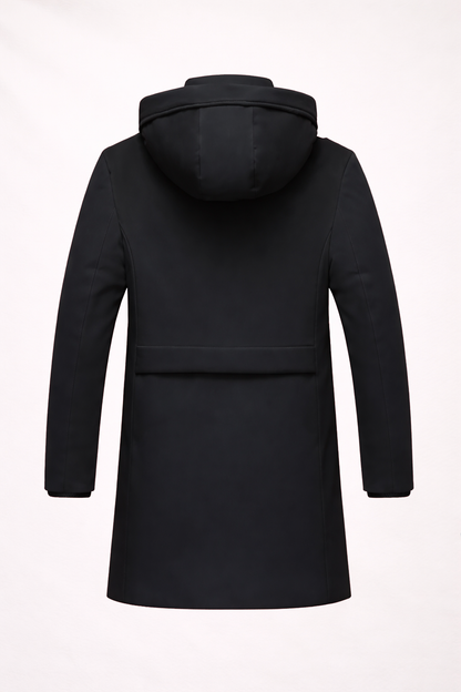 Men’s Refined Quilted Parka — Windproof Hooded Winter Coat