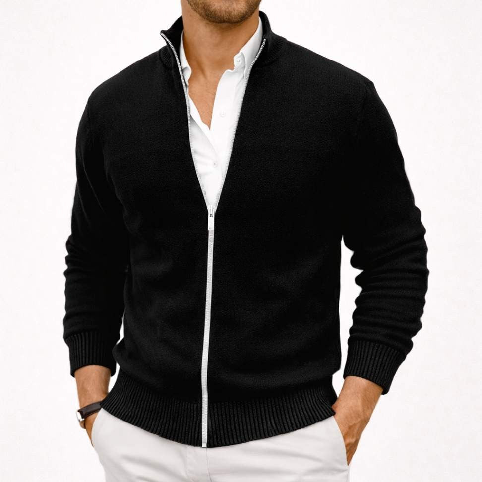 Men’s Zip-Up Knit Cardigan