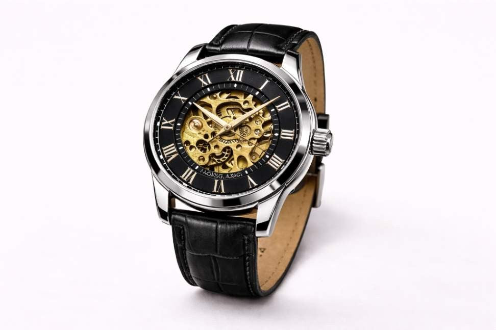Men’s Automatic Skeleton Watch – Stainless Steel & Leather | Timeless Mechanical