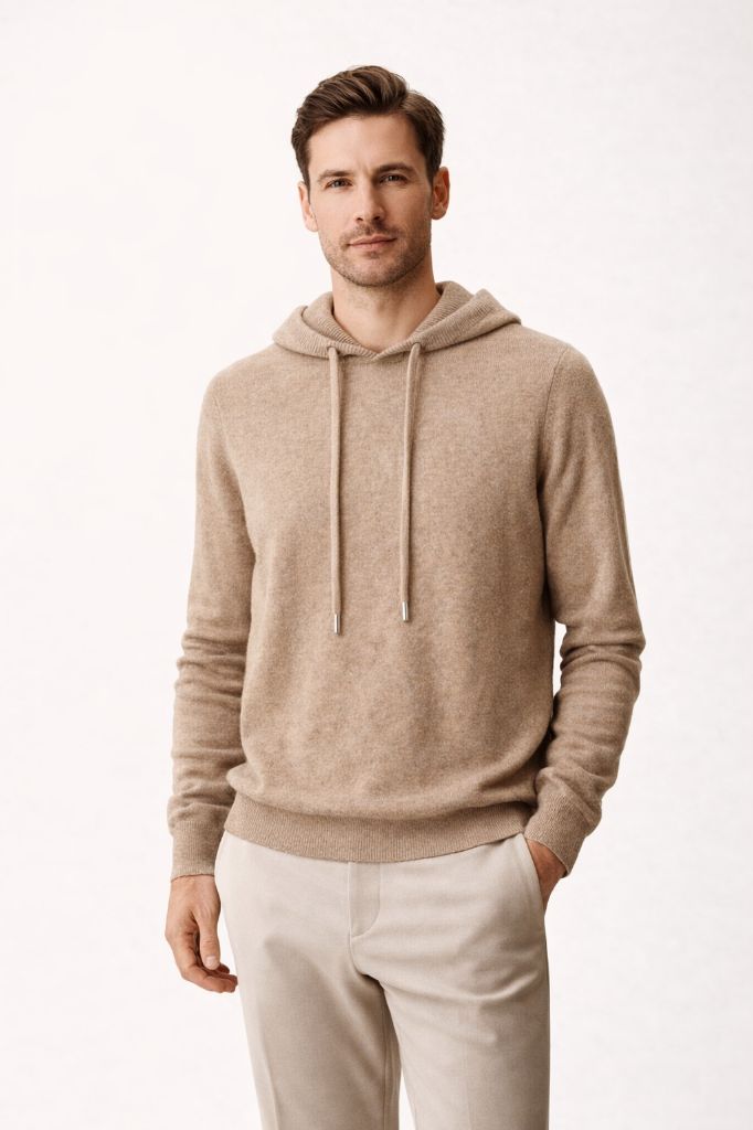 Men’s Hoodie Sweater in 100% Extra-Fine Australian Merino Wool