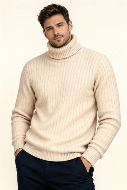 Men’s Ribbed Roll Neck Sweater