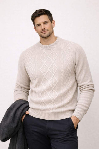 Men’s Ribbed Wool Neck Sweater