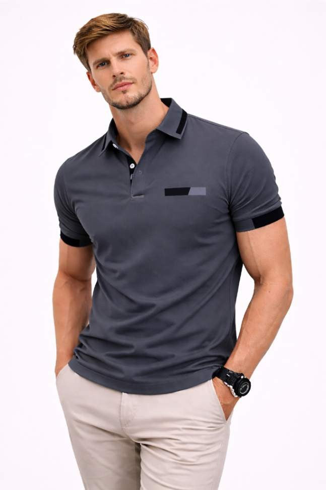Men’s Premium Tailored Polo Shirt – Modern Fit | Luxury Minimal Style